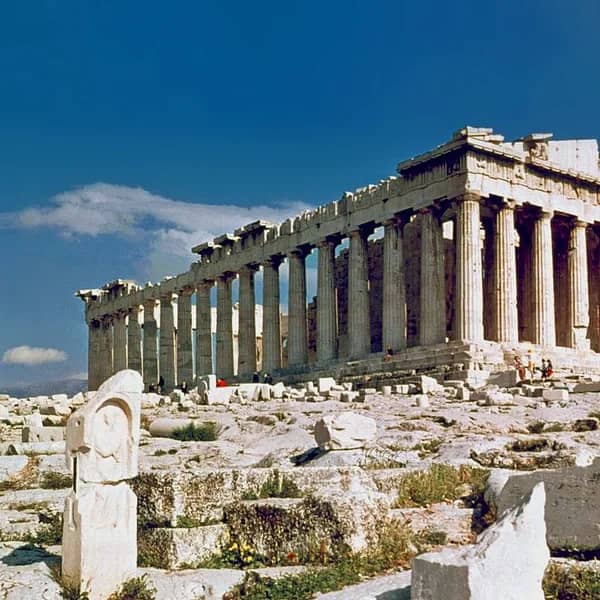 The Parthenon on the Acropolis of Athens under a clear sky