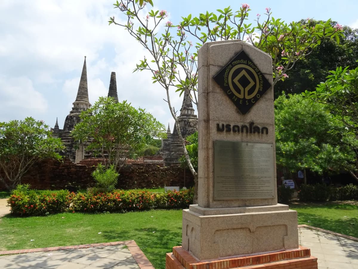 Die drei großen Chedis des Wat Phra Si Sanphet im Geschichtspark Ayutthaya, Thailand