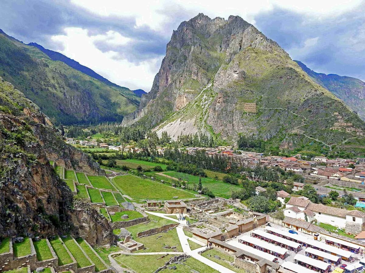 The terraces and ceremonial center of Ollantaytambo in the Sacred Valley, Peru