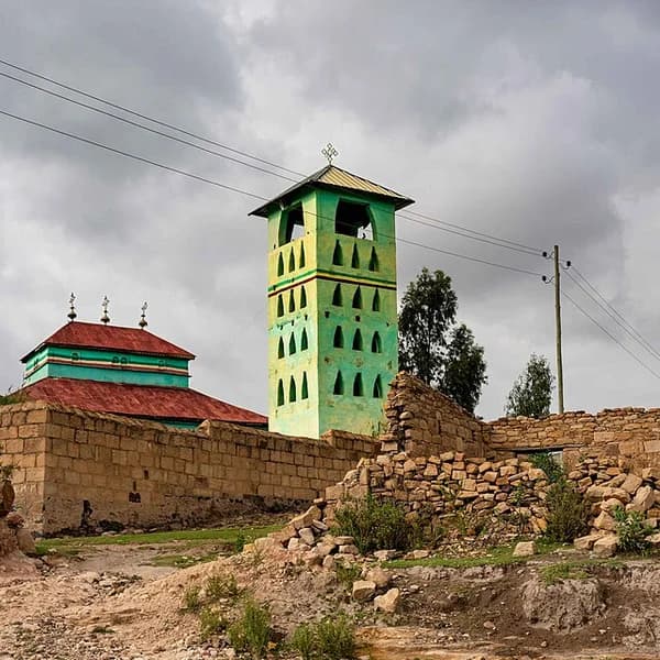 The standing 23-metre Obelisk of Aksum in Tigray, Ethiopia