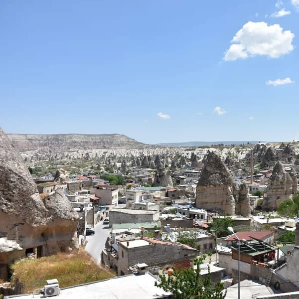 Fairy chimneys and cave churches at Goreme Open Air Museum, Cappadocia