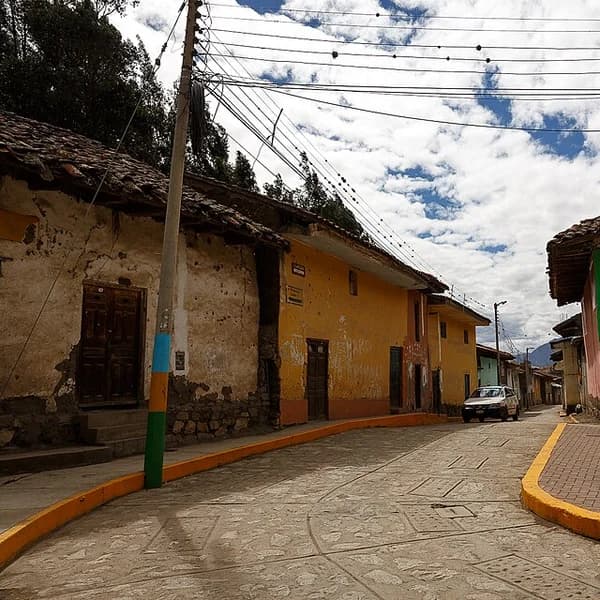 The stone platform complex of Chavin de Huantar in the Peruvian Andes