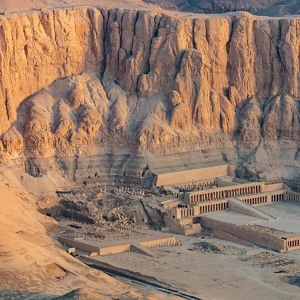 Terraced colonnades of Hatshepsut's mortuary temple at Deir el-Bahari, Luxor