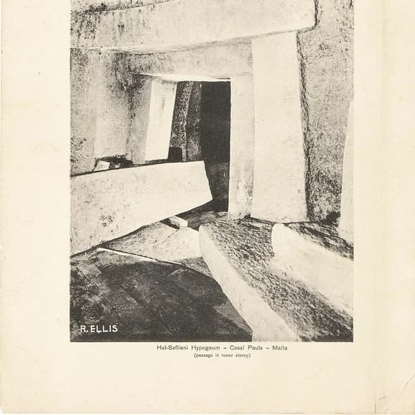 The carved limestone chambers of the Hal Saflieni Hypogeum, Malta