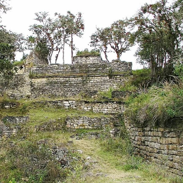 Massive stone perimeter walls of the Chachapoya fortress-city of Kuelap, Amazonas, Peru