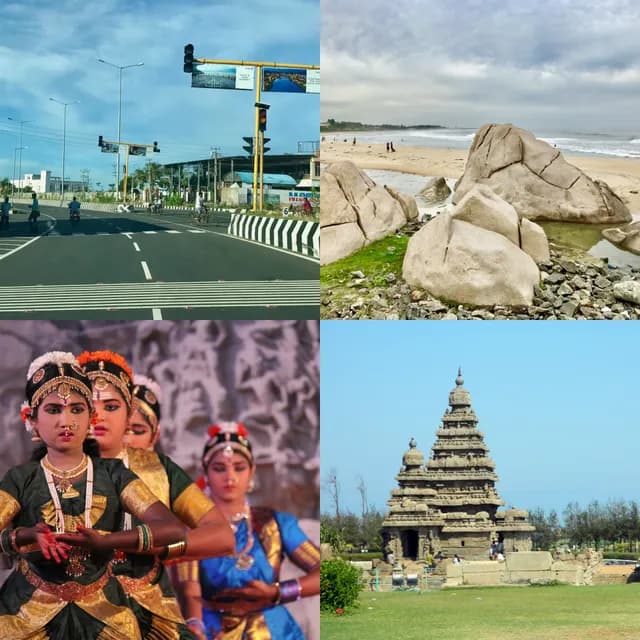 The Shore Temple at Mahabalipuram against the Bay of Bengal