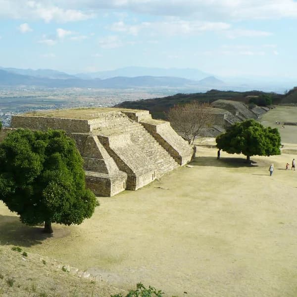 The Gran Plaza of Monte Albán viewed from the North Platform