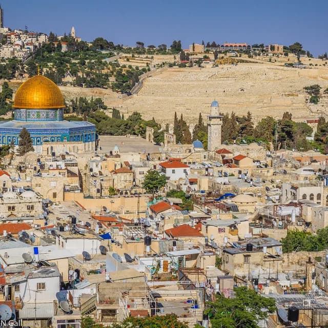 The Dome of the Rock and Temple Mount in the Old City of Jerusalem