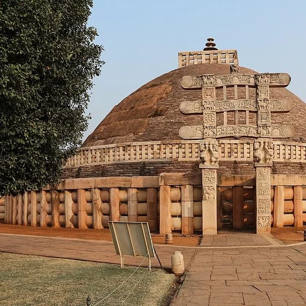 The Great Stupa of Sanchi, the oldest stone structure in Buddhist architecture