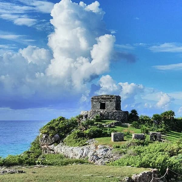 El Castillo at Tulum on a cliff above the Caribbean Sea, Quintana Roo, Mexico