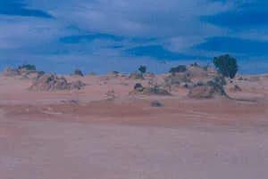 The eroded dune formations known as the Walls of China at Lake Mungo, New South Wales, Australia