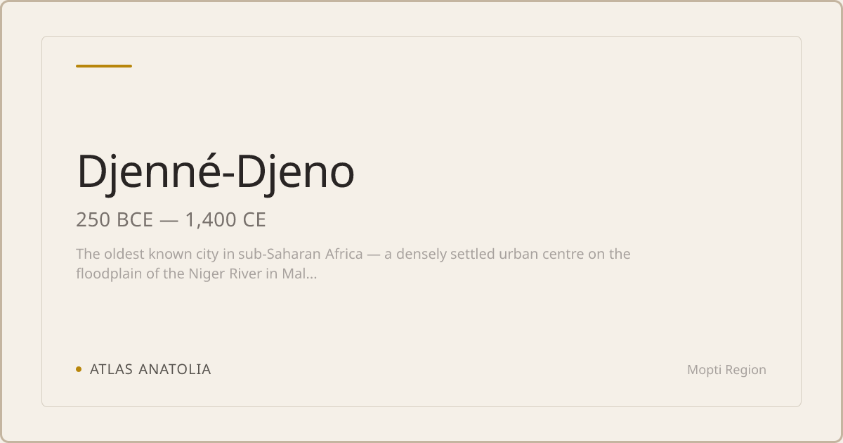 Djenné-Djeno : site antique en Mali | Atlas Anatolia
