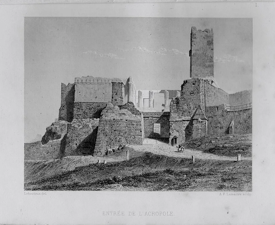 The entrance to the Acropolis before 1853