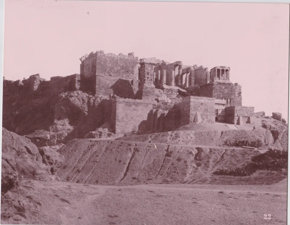 The Acropolis entrance with the heaped earth
