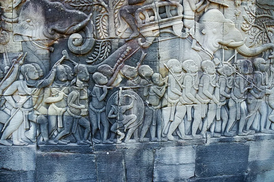 Angkor Thom Bayon relief of the Battle of Tonlé Sap
