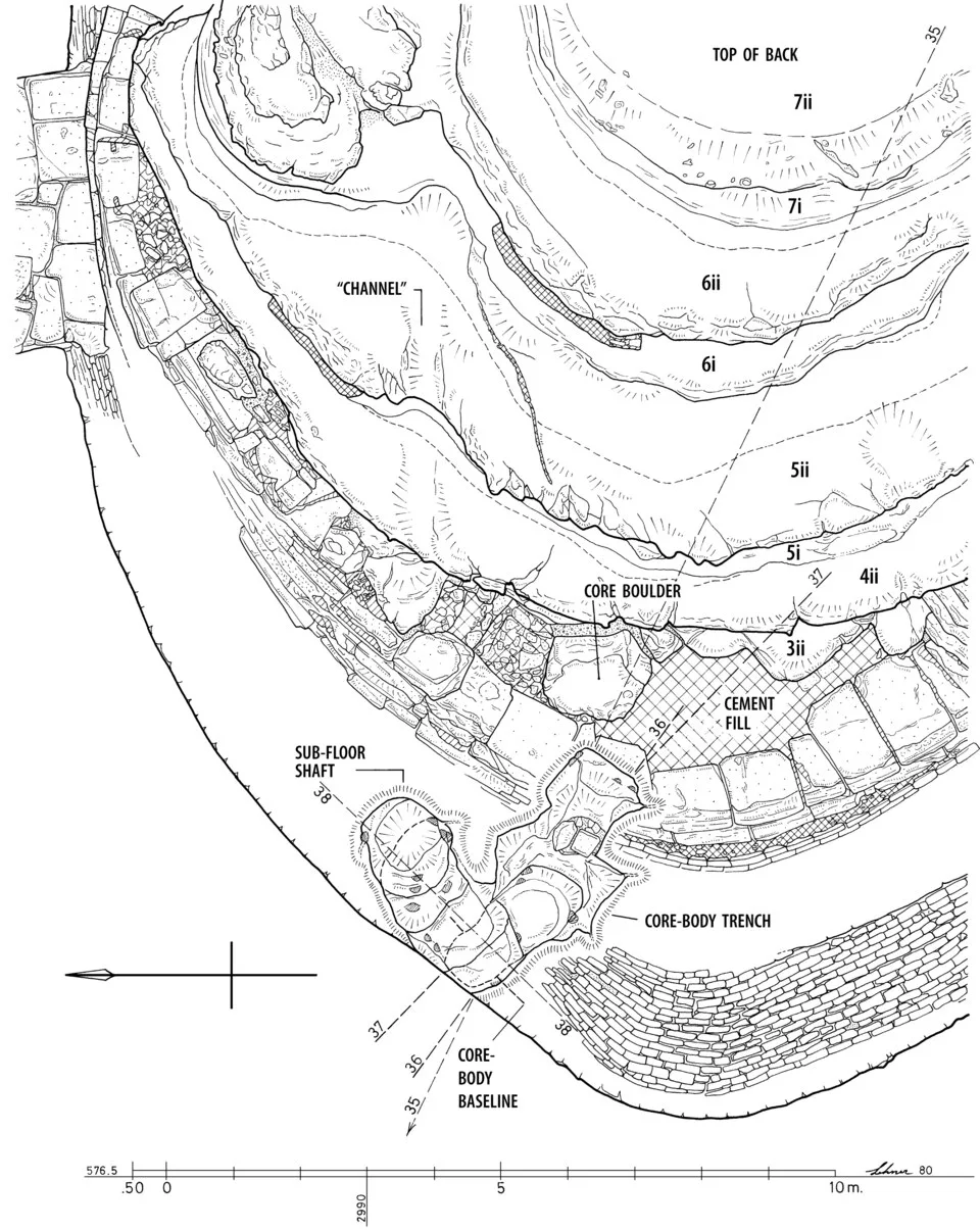 Top-down plan of the rump of the Great Sphinx of Giza