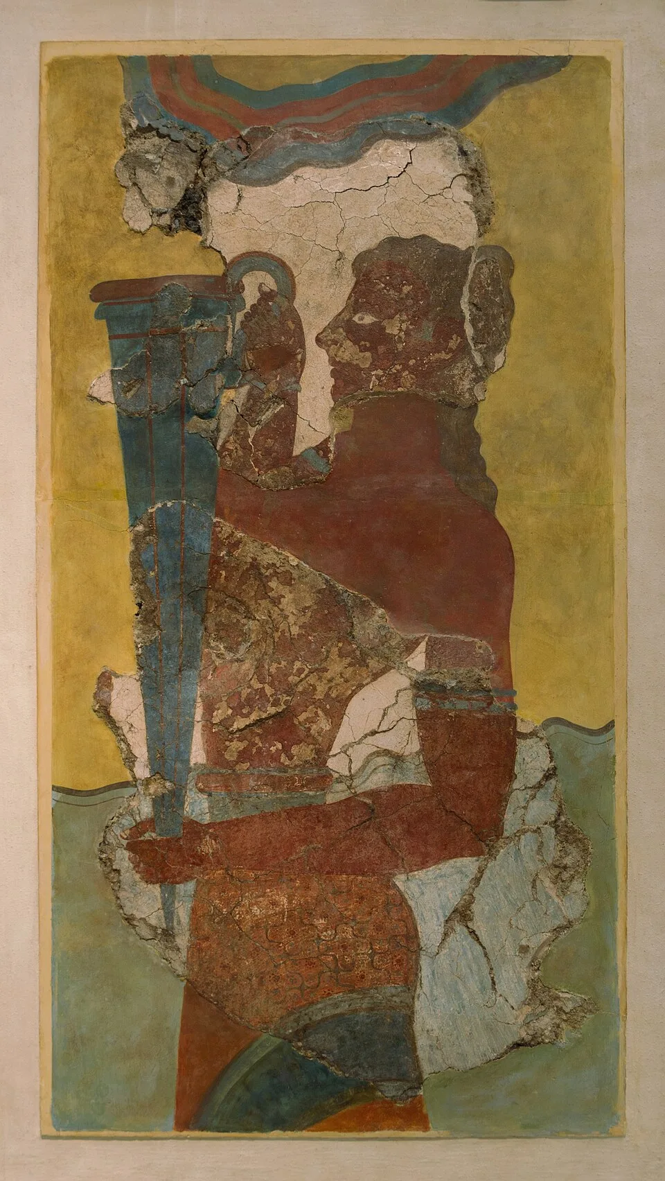 The "cup bearer" fresco Knossos Heraklion museum Crete Greece