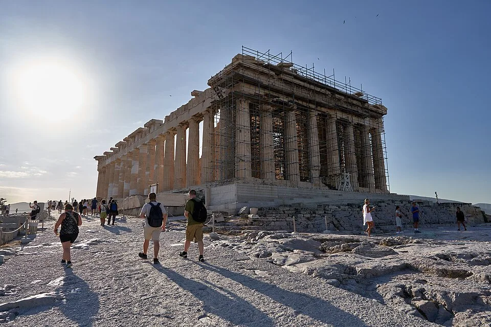 West Facade of the Parthenon on July 30, 2019