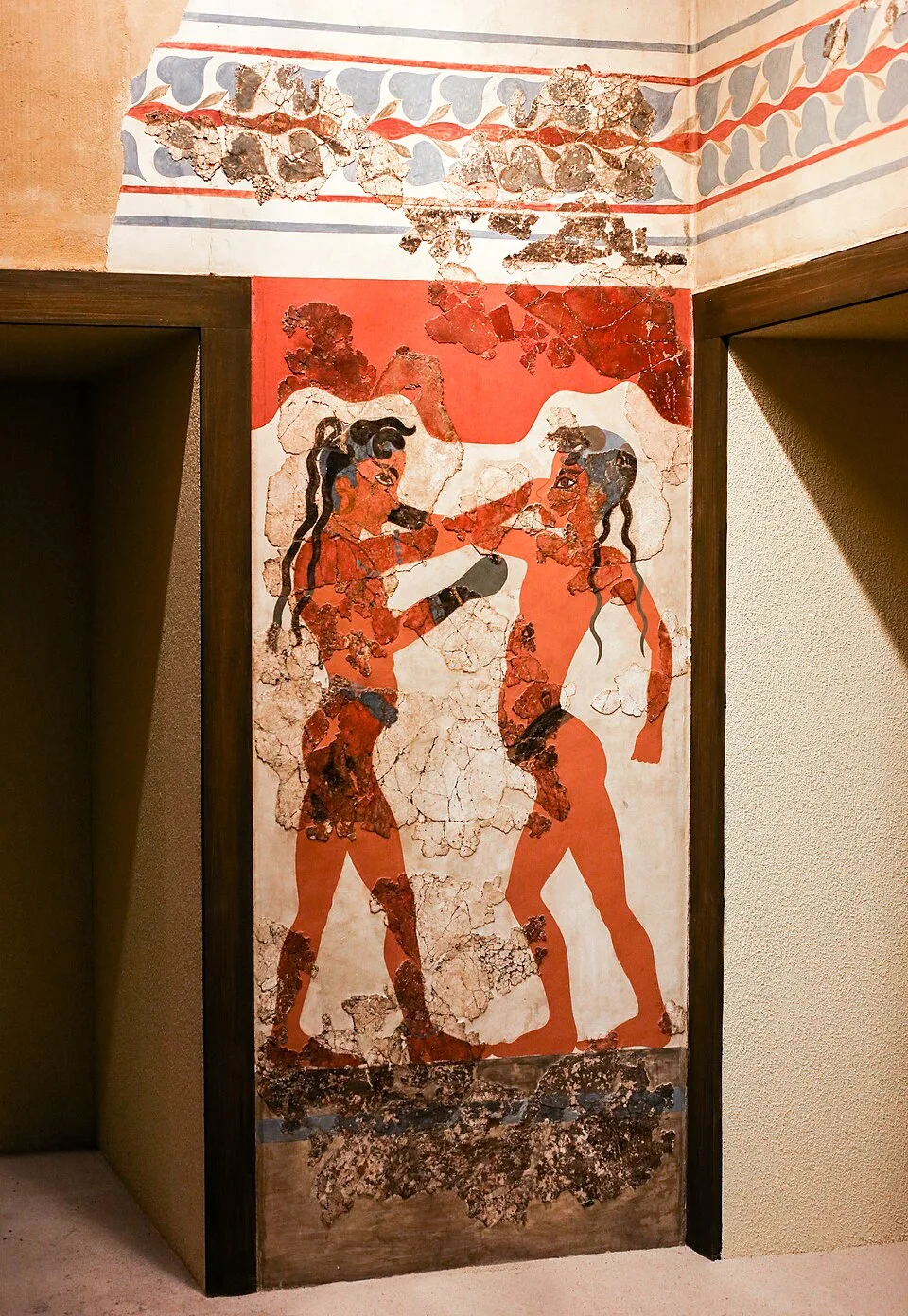 Wall painting of boxing boys and anthelopes from Akrotiri room B 1 – Athen NAM - 01