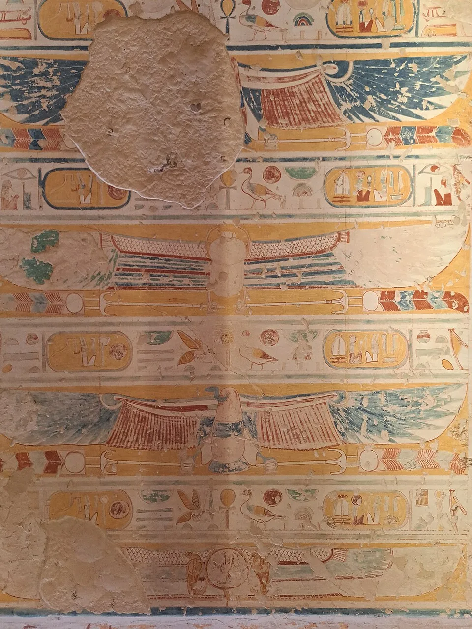 Entrance wall of Ramses IV tomb in the Valley of the Kings (KV2)
