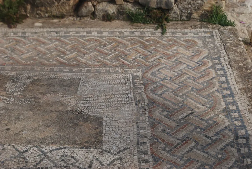 Ruins of Roman Mosaic floor in Volubilis, Morocco