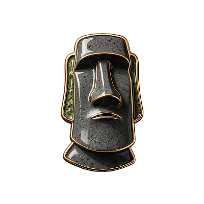 The Silent Sentinel — Rapa Nui Collectible Enamel Pin