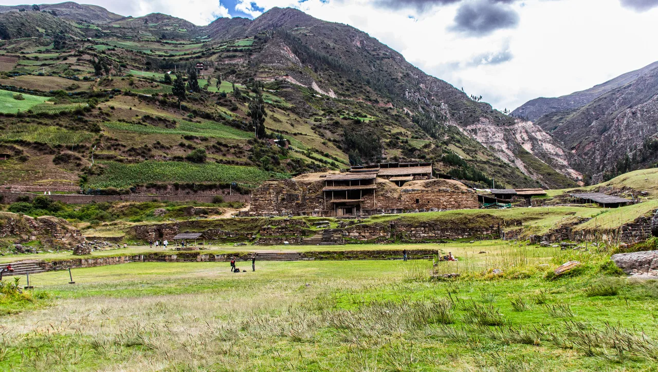 The stone platform complex of Chavin de Huantar in the Peruvian Andes