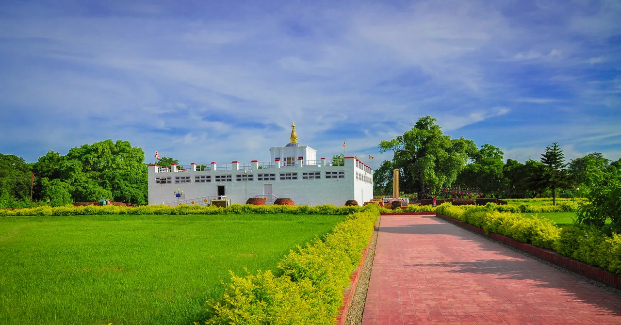 The Ashoka Pillar at Lumbini, Nepal, erected in 249 BCE marking the traditional birthplace of the Buddha