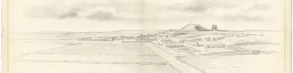 Graphite pencil sketch banner of Alacahöyük