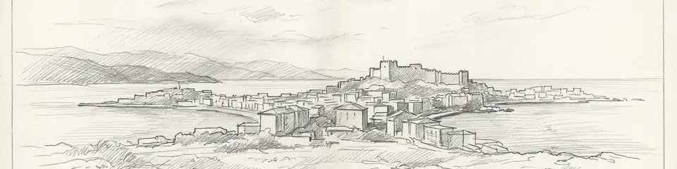 Graphite pencil sketch banner of Amasra (Sesamus)
