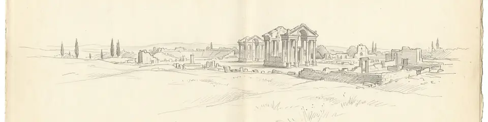 Graphite pencil sketch banner of Aphrodisias