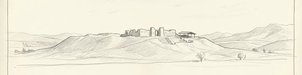 Graphite pencil sketch banner of Arslantepe