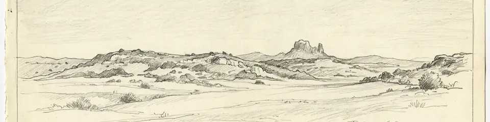 Graphite pencil sketch banner of Atapuerca