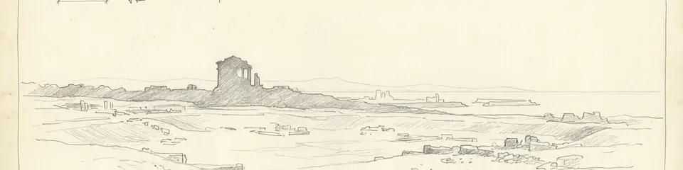 Graphite pencil sketch banner of Carthage