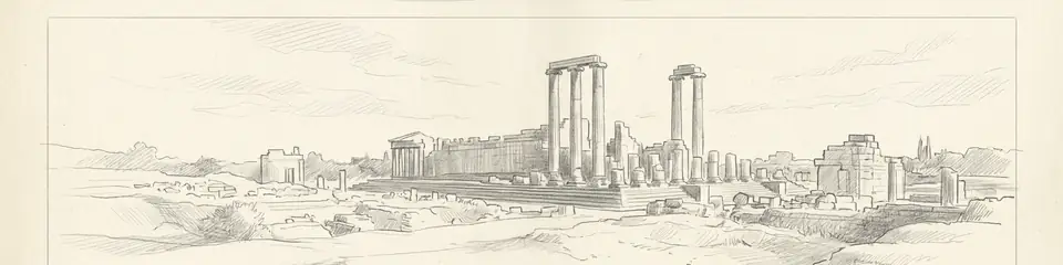 Graphite pencil sketch banner of Didyma