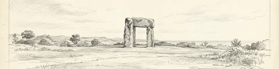 Graphite pencil sketch banner of Ha'amonga 'a Maui