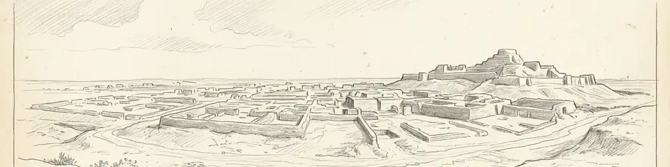 Graphite pencil sketch banner of Harappa