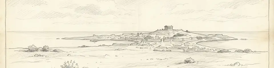 Graphite pencil sketch banner of Iasus