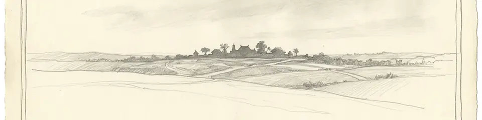 Graphite pencil sketch banner of Ile-Ife