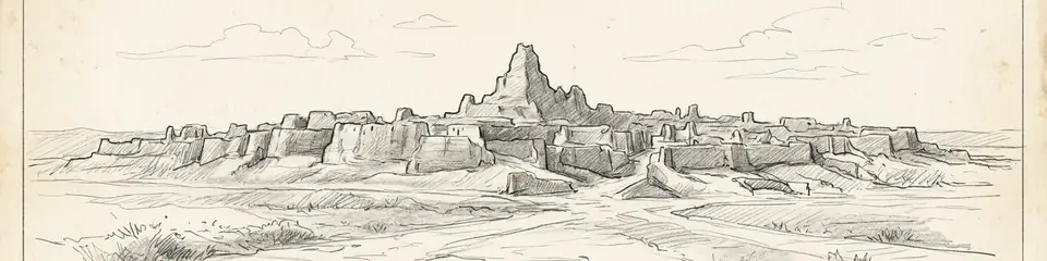 Graphite pencil sketch banner of Jiaohe