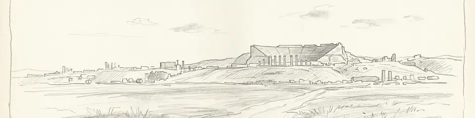 Graphite pencil sketch banner of Laodikeia
