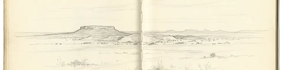 Graphite pencil sketch banner of Mapungubwe