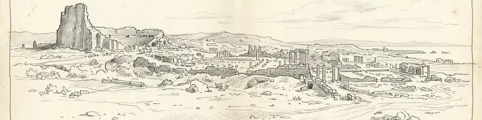Graphite pencil sketch banner of Miletus