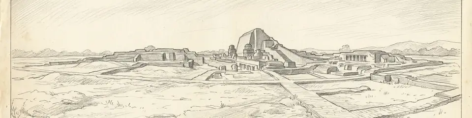 Graphite pencil sketch banner of Nalanda