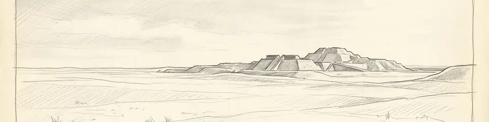 Graphite pencil sketch banner of Sipán