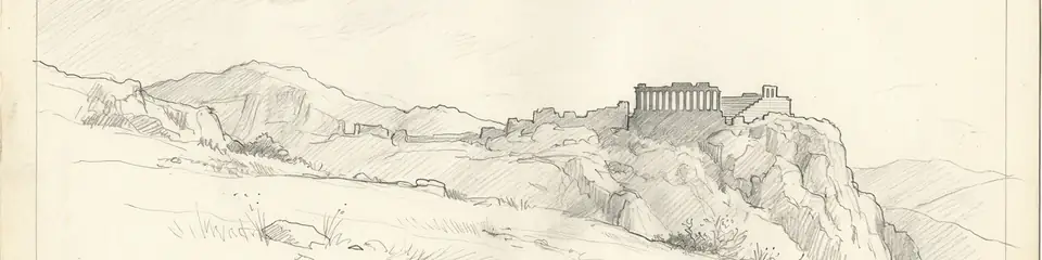 Graphite pencil sketch banner of Termessos