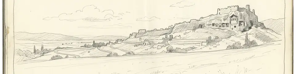 Graphite pencil sketch banner of Tlos