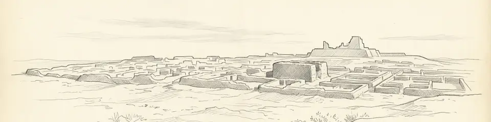 Graphite pencil sketch banner of Ugarit