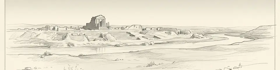 Graphite pencil sketch banner of Zeugma