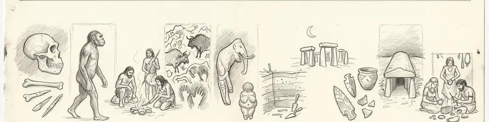 Graphite pencil sketch banner for “Top 10 Prehistoric History Books You Must Read Today”